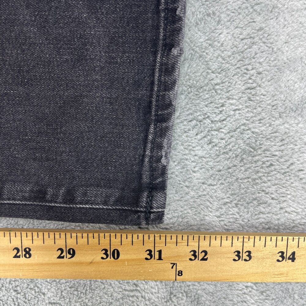 American Eagle Outfitters Mens 30x34 Black Denim Stretch Distressed Straight Leg - Picture 12 of 13